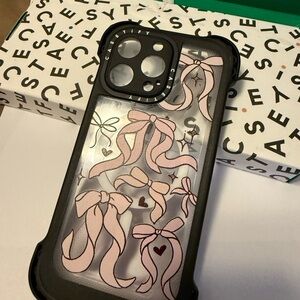 Casetify Black and Pink Bow Phone Case